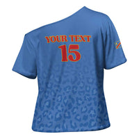 Custom DR Congo Football Cross Shoulder Shirt Go Champions Leopards - Blue - Wonder Print Shop