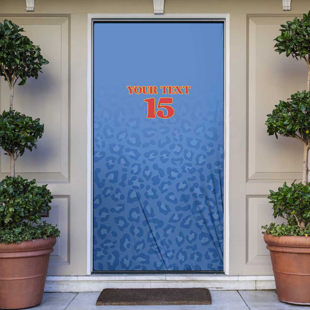 Custom DR Congo Football Door Cover Go Champions Leopards - Blue - Wonder Print Shop