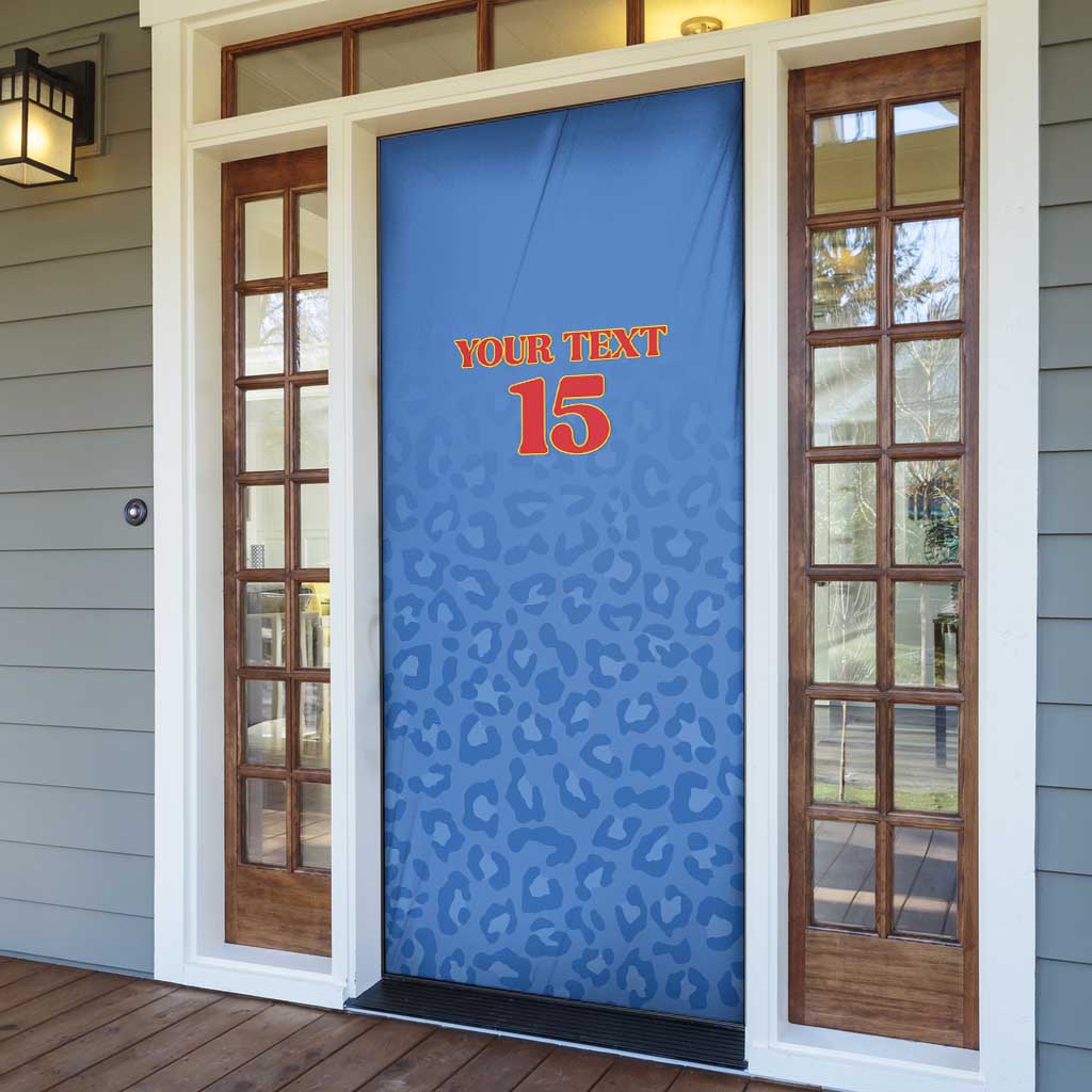Custom DR Congo Football Door Cover Go Champions Leopards - Blue - Wonder Print Shop