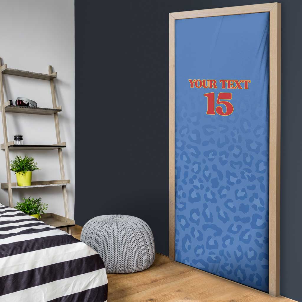 Custom DR Congo Football Door Cover Go Champions Leopards - Blue - Wonder Print Shop