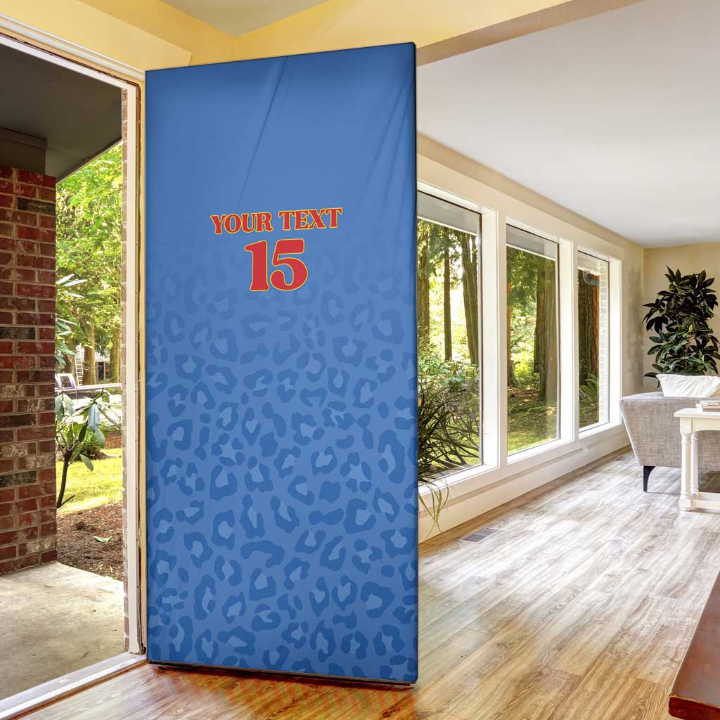 Custom DR Congo Football Door Cover Go Champions Leopards - Blue - Wonder Print Shop