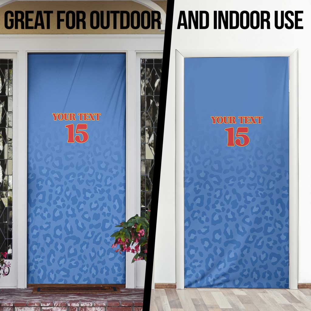Custom DR Congo Football Door Cover Go Champions Leopards - Blue - Wonder Print Shop