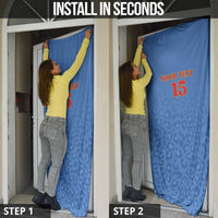 Custom DR Congo Football Door Cover Go Champions Leopards - Blue - Wonder Print Shop