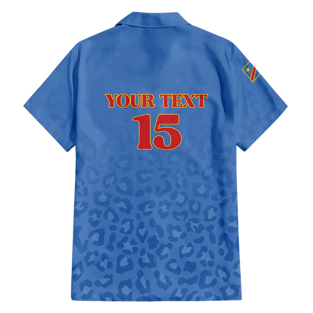 Custom DR Congo Football Family Matching Off Shoulder Maxi Dress and Hawaiian Shirt Go Champions Leopards - Blue - Wonder Print Shop