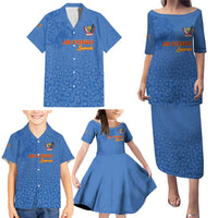 Custom DR Congo Football Family Matching Puletasi and Hawaiian Shirt Go Champions Leopards - Blue - Wonder Print Shop