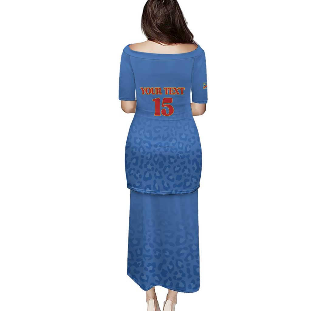 Custom DR Congo Football Family Matching Puletasi and Hawaiian Shirt Go Champions Leopards - Blue - Wonder Print Shop