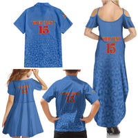 Custom DR Congo Football Family Matching Summer Maxi Dress and Hawaiian Shirt Go Champions Leopards - Blue - Wonder Print Shop