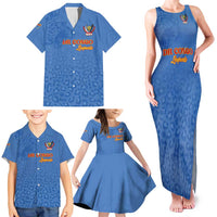 Custom DR Congo Football Family Matching Tank Maxi Dress and Hawaiian Shirt Go Champions Leopards - Blue - Wonder Print Shop