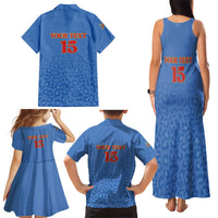 Custom DR Congo Football Family Matching Tank Maxi Dress and Hawaiian Shirt Go Champions Leopards - Blue - Wonder Print Shop