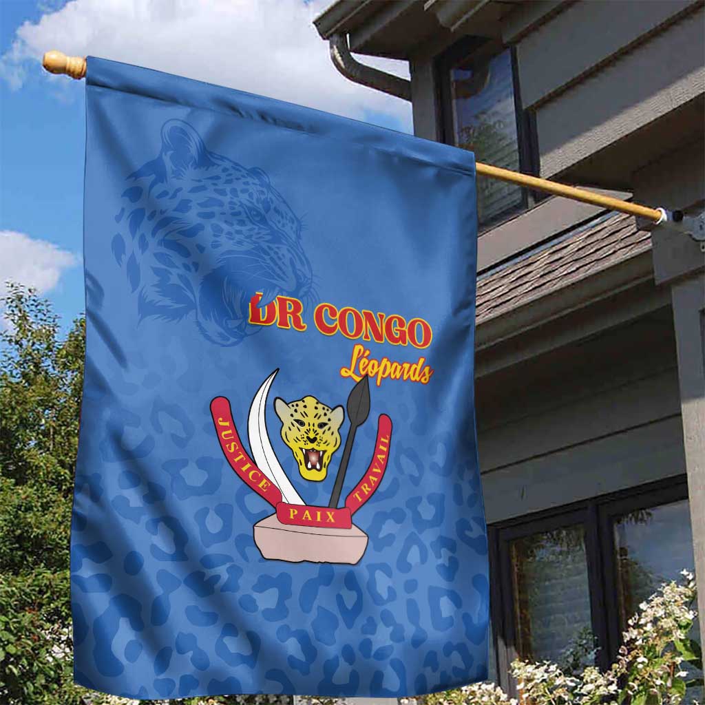 DR Congo Football Garden Flag Go Champions Leopards - Blue - Wonder Print Shop