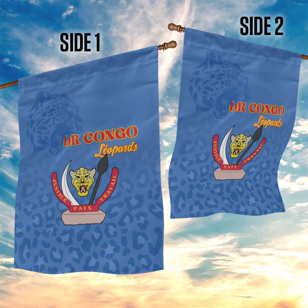 DR Congo Football Garden Flag Go Champions Leopards - Blue - Wonder Print Shop