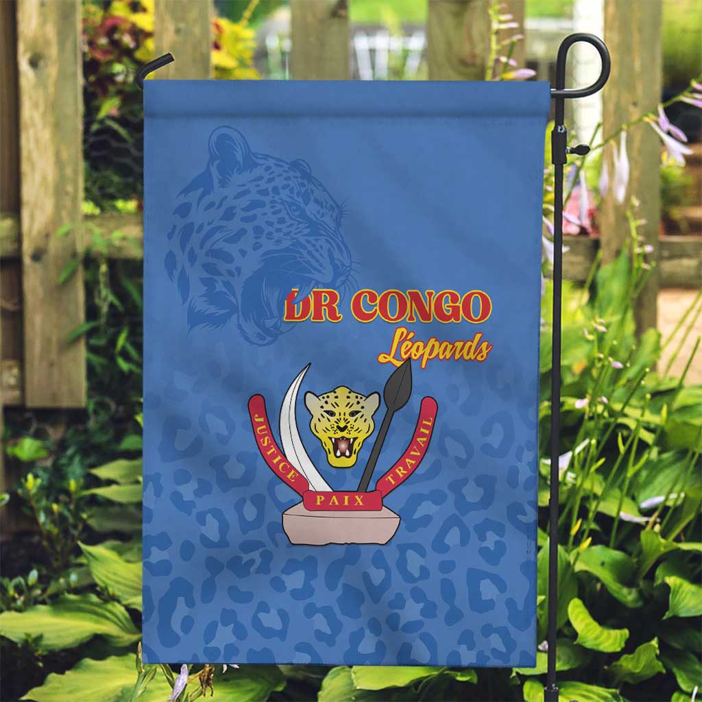 DR Congo Football Garden Flag Go Champions Leopards - Blue - Wonder Print Shop