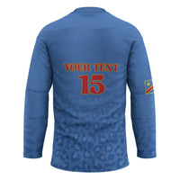 Custom DR Congo Football Hockey Jersey Go Champions Leopards - Blue - Wonder Print Shop