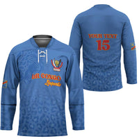 Custom DR Congo Football Hockey Jersey Go Champions Leopards - Blue - Wonder Print Shop