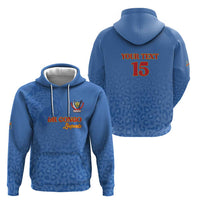 Custom DR Congo Football Hoodie Go Champions Leopards - Blue - Wonder Print Shop