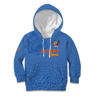 Custom DR Congo Football Kid Hoodie Go Champions Leopards - Blue - Wonder Print Shop