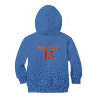 Custom DR Congo Football Kid Hoodie Go Champions Leopards - Blue - Wonder Print Shop
