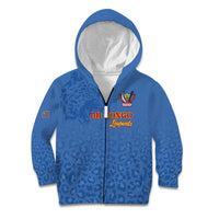 Custom DR Congo Football Kid Hoodie Go Champions Leopards - Blue - Wonder Print Shop