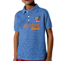 Custom DR Congo Football Kid Polo Shirt Go Champions Leopards - Blue - Wonder Print Shop