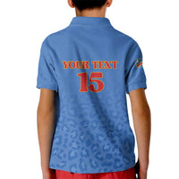 Custom DR Congo Football Kid Polo Shirt Go Champions Leopards - Blue - Wonder Print Shop