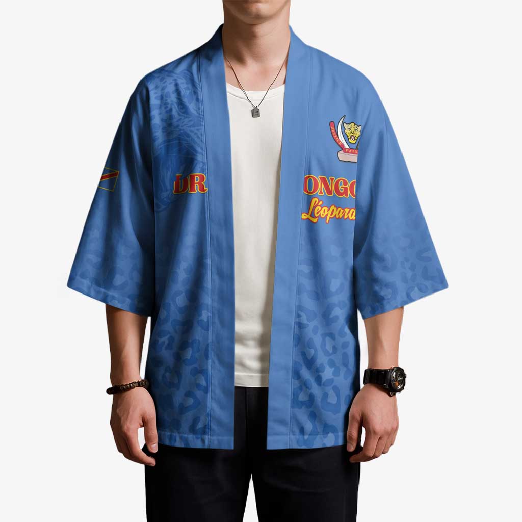 Custom DR Congo Football Kimono Go Champions Leopards - Blue - Wonder Print Shop