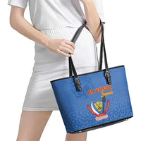 DR Congo Football Leather Tote Bag Go Champions Leopards - Blue - Wonder Print Shop