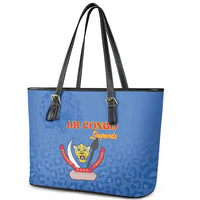 DR Congo Football Leather Tote Bag Go Champions Leopards - Blue - Wonder Print Shop