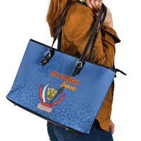 DR Congo Football Leather Tote Bag Go Champions Leopards - Blue - Wonder Print Shop