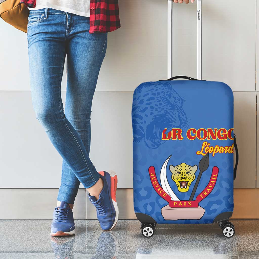 DR Congo Football Luggage Cover Go Champions Leopards - Blue - Wonder Print Shop