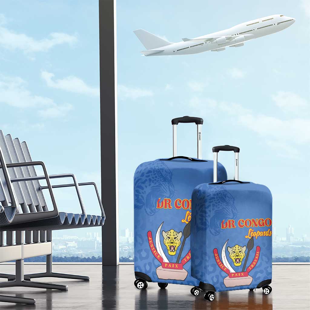 DR Congo Football Luggage Cover Go Champions Leopards - Blue - Wonder Print Shop