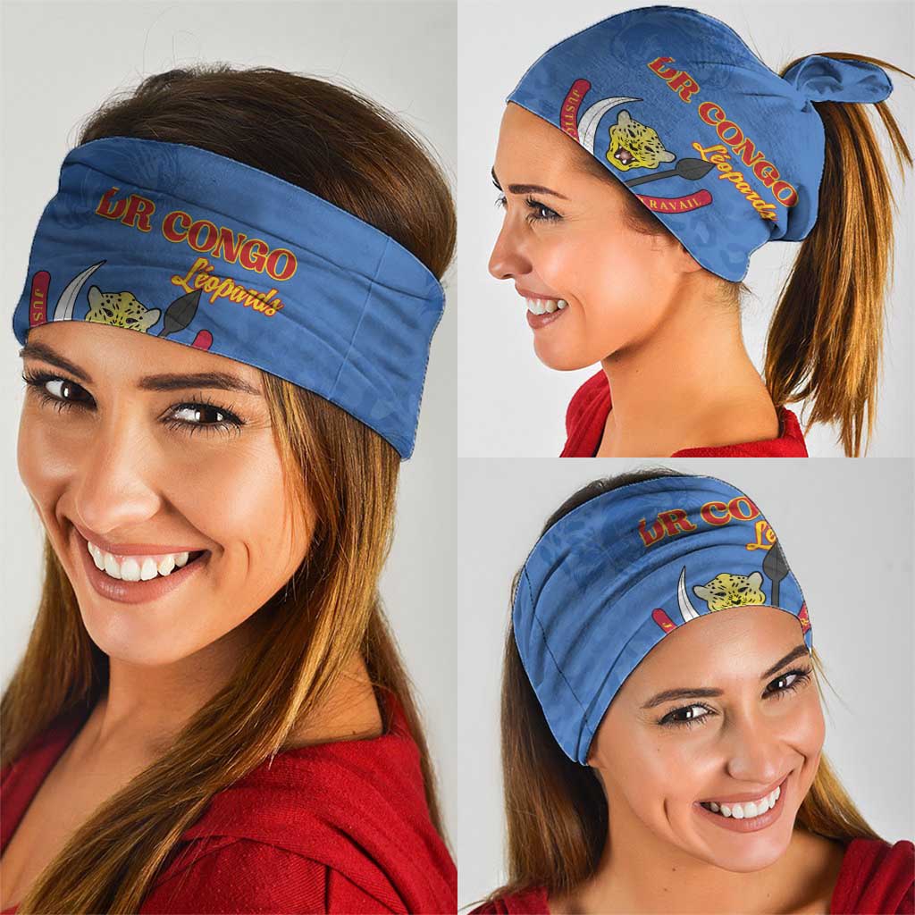 DR Congo Football Neck Gaiter Go Champions Leopards - Blue - Wonder Print Shop