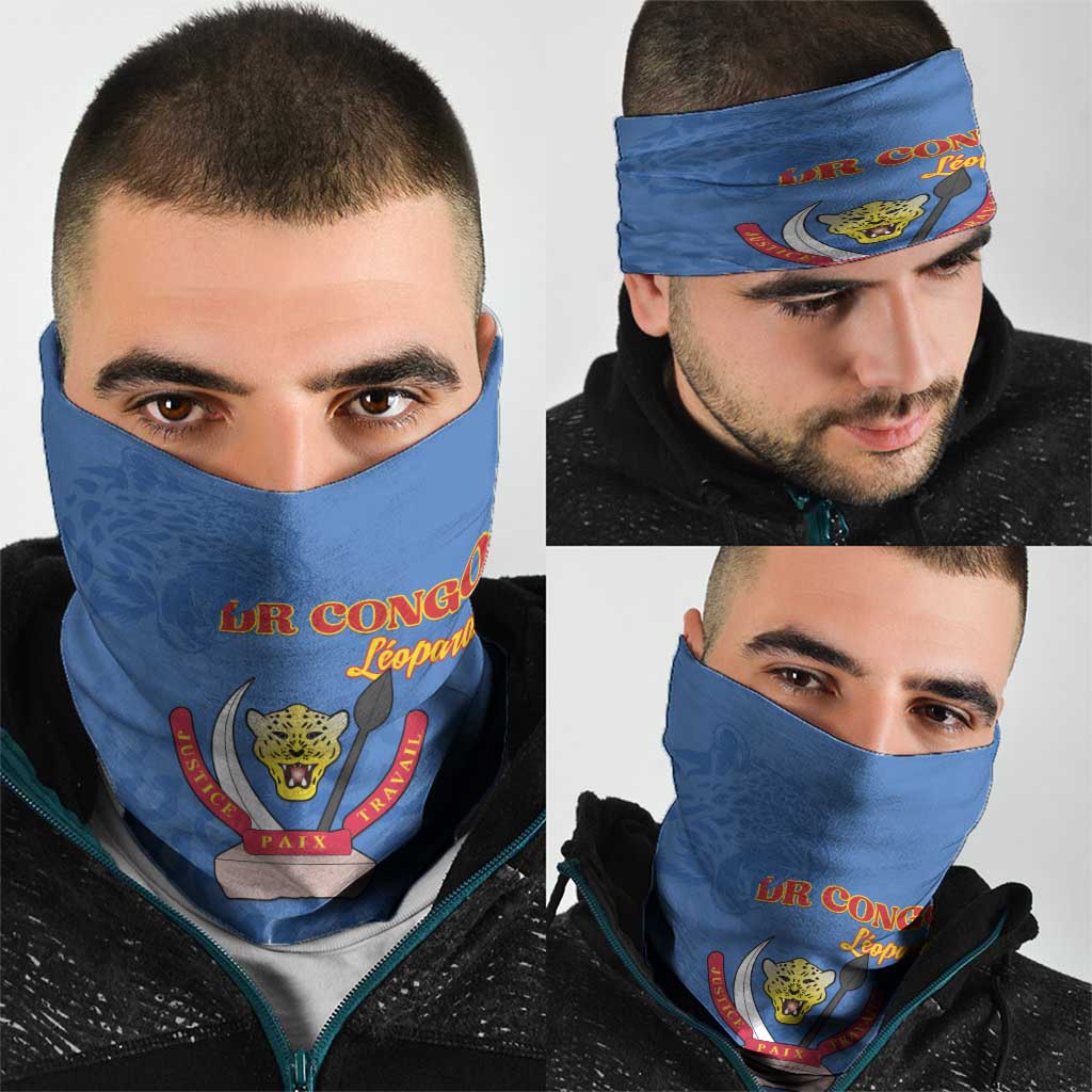 DR Congo Football Neck Gaiter Go Champions Leopards - Blue - Wonder Print Shop