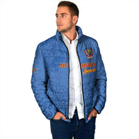 Custom DR Congo Football Padded Jacket Go Champions Leopards - Blue - Wonder Print Shop
