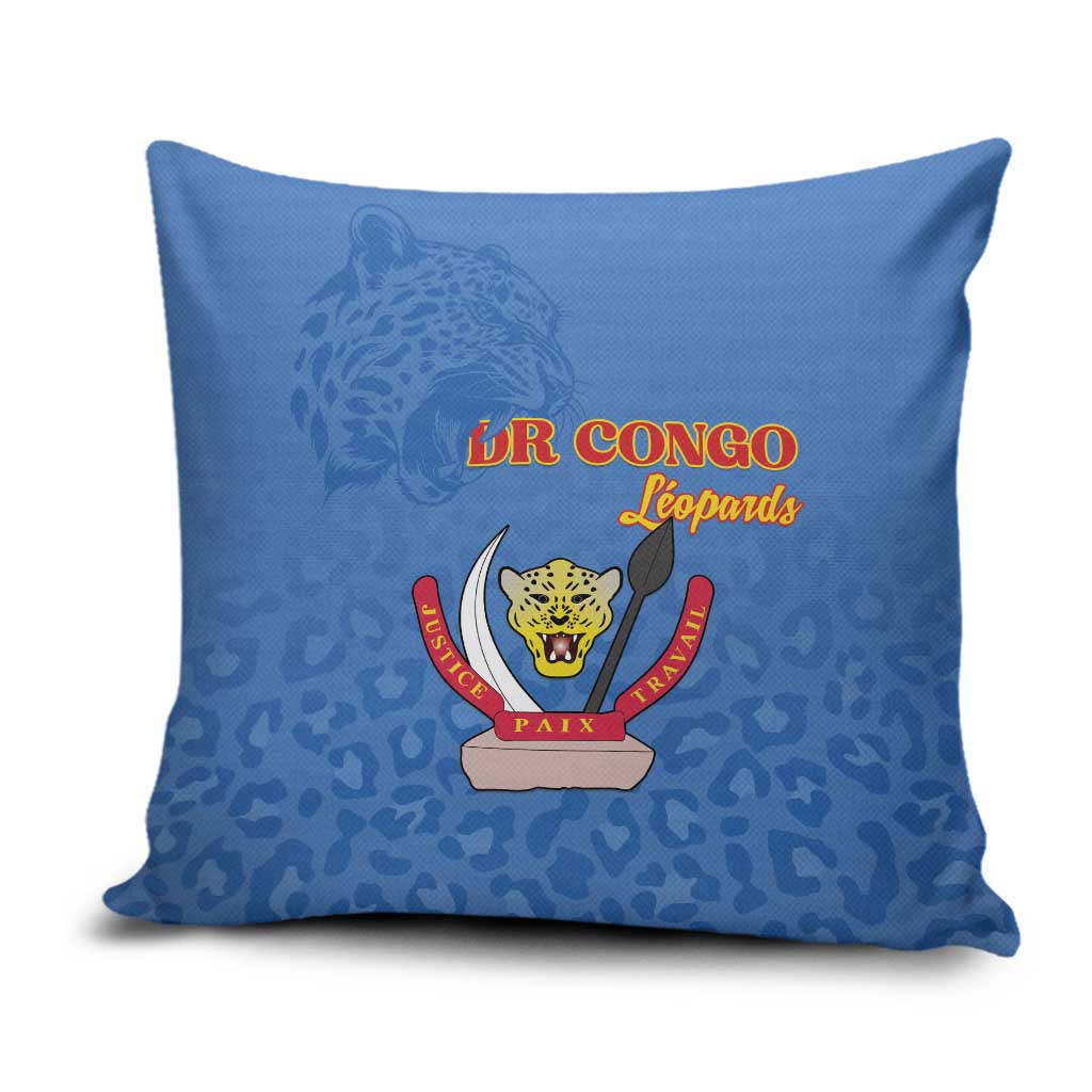 DR Congo Football Pillow Cover Go Champions Leopards - Blue - Wonder Print Shop