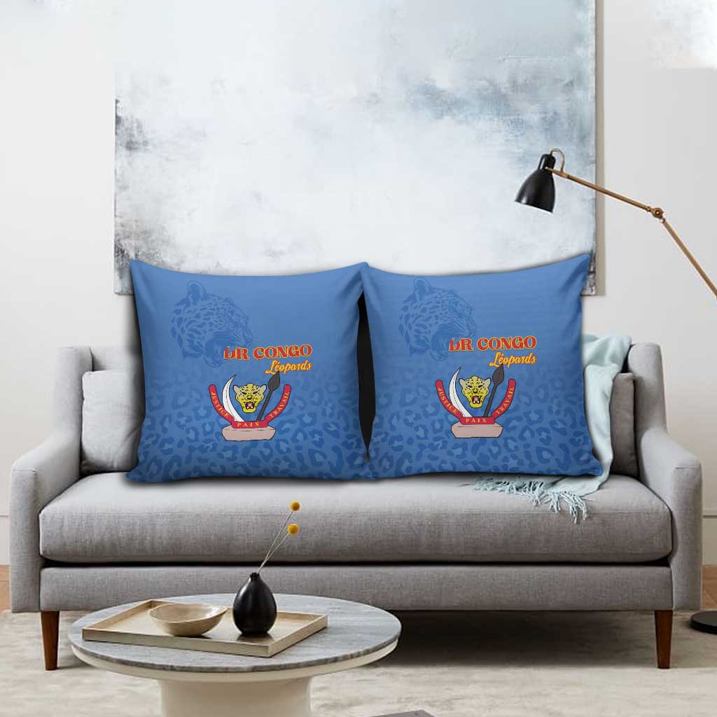 DR Congo Football Pillow Cover Go Champions Leopards - Blue - Wonder Print Shop