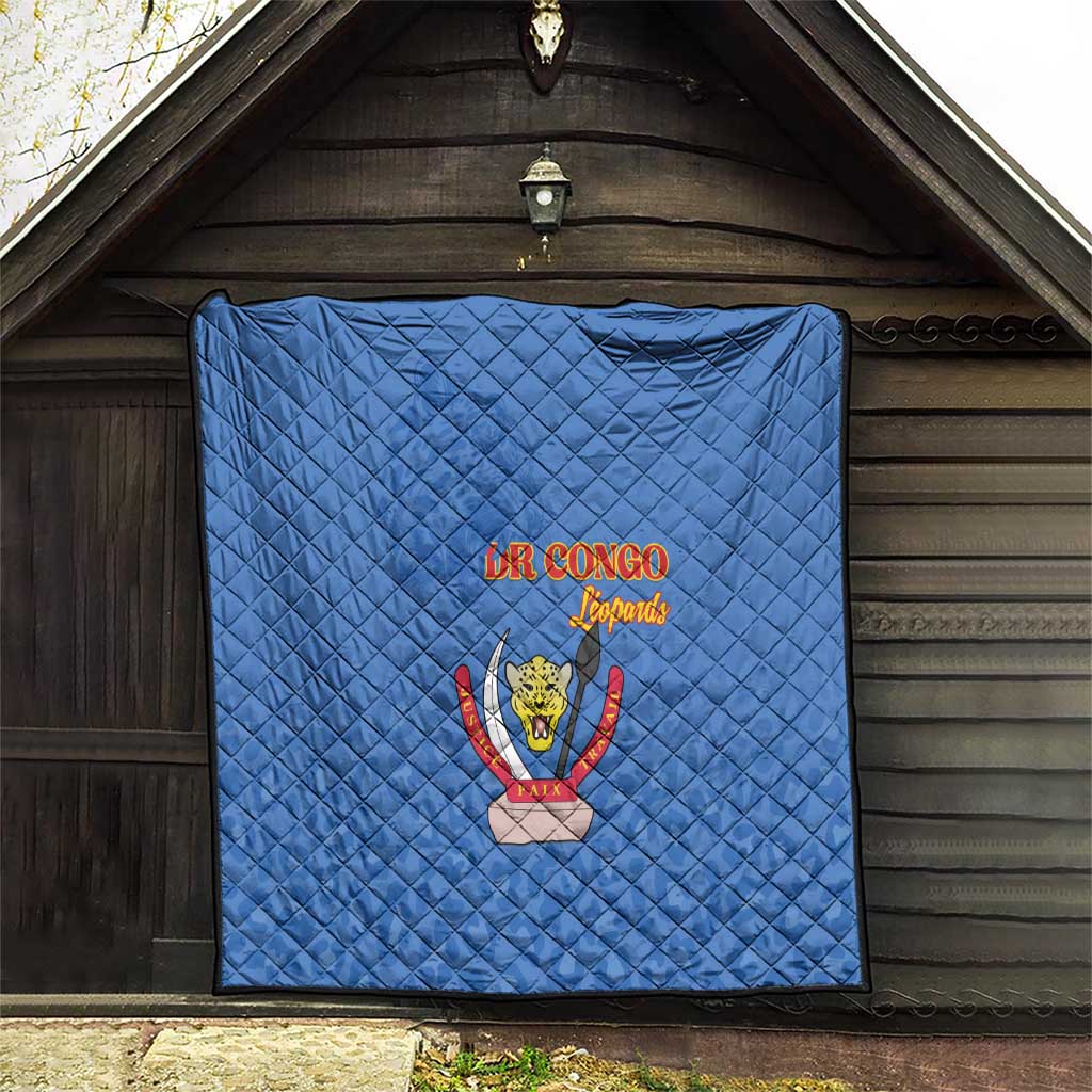 DR Congo Football Quilt Go Champions Leopards - Blue - Wonder Print Shop