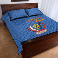 DR Congo Football Quilt Bed Set Go Champions Leopards - Blue - Wonder Print Shop