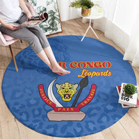 DR Congo Football Round Carpet Go Champions Leopards - Blue - Wonder Print Shop