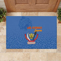 DR Congo Football Rubber Doormat Go Champions Leopards - Blue - Wonder Print Shop