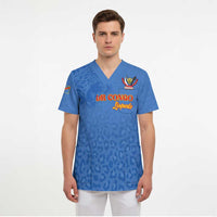 Custom DR Congo Football Scrub Top Go Champions Leopards - Blue - Wonder Print Shop