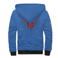 Custom DR Congo Football Sherpa Hoodie Go Champions Leopards - Blue - Wonder Print Shop