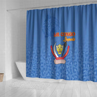 DR Congo Football Shower Curtain Go Champions Leopards - Blue - Wonder Print Shop