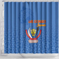 DR Congo Football Shower Curtain Go Champions Leopards - Blue - Wonder Print Shop