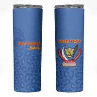 Custom DR Congo Football Skinny Tumbler Go Champions Leopards - Blue - Wonder Print Shop