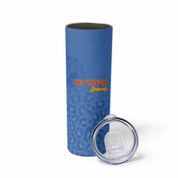 Custom DR Congo Football Skinny Tumbler Go Champions Leopards - Blue - Wonder Print Shop