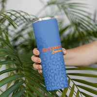 Custom DR Congo Football Skinny Tumbler Go Champions Leopards - Blue - Wonder Print Shop