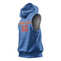 Custom DR Congo Football Sleeveless Hoodie Go Champions Leopards - Blue - Wonder Print Shop