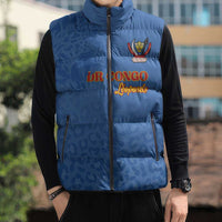 Custom DR Congo Football Sleeveless Puffer Jacket Go Champions Leopards - Blue - Wonder Print Shop