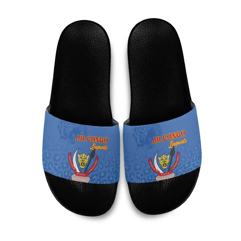 DR Congo Football Slide Sandals Go Champions Leopards - Blue - Wonder Print Shop