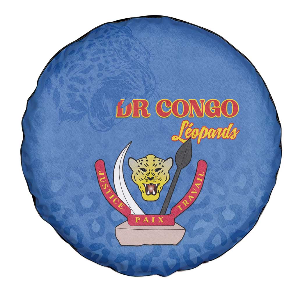 DR Congo Football Spare Tire Cover Go Champions Leopards - Blue - Wonder Print Shop